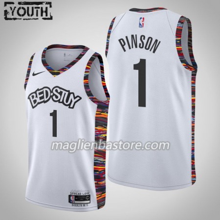 Maglia NBA Brooklyn Nets Theo Pinson 1 Nike 2019-20 City Edition Swingman - Bambino